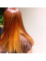 アース コアフュールボーテ ふじみ野店(EARTH coiffure beaute)&nbsp;アプリコットオレンジインナーカラー