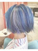 パステルカラーのユニコーンカラーでホワイトベージュ★
