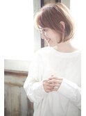 小顔ショートボブ×マロンベージュ 大人可愛い 20代30代40代