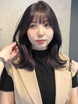 リコバイアフロート(riko by afloat)&nbsp;くびれミディ/外ハネミディ/フェイスレイヤー/パープル【森】