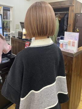 ジャストビューティー リアリー(just beauty Really) 切りっぱなしボブ×ミルクティーベージュ 【横須賀中央Really】