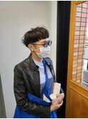 刈り上げ大人ショート×春カラー
