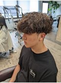 アッシュブラウン×波巻きスパイラルパーマ