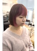 ピンクブラウン【山口市美容室】【山口市フェイスフレーミング】
