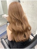 韓国ヘア顔周りレイヤーミルクティーベージュグレージュカラー
