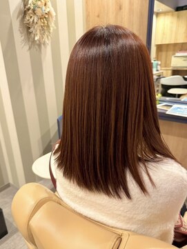 カミケンパセオ(kamiken.paseo) ミディアム×艶オレンジブラウンカラー【カミケンパセオ/福島】