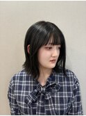 切りっぱなしボブにオリジナルシークレットハイライト◎