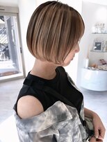 モナ 髪質改善(MONA) 【MONA】アンブレラカラー/ボブ/ミルクティーベージュ