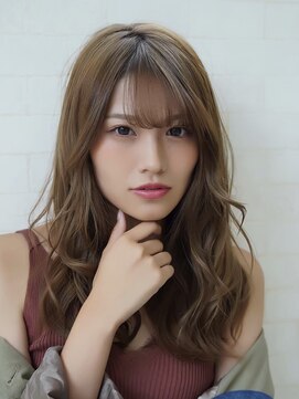 ヘアリゾート粋 ウナム 新宿東口店(enam) セミロング×カーキベージュ×クリふわパーマ1[新宿/新宿駅]