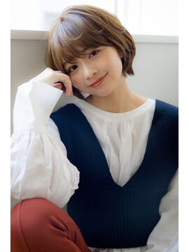 ライリー(riley) rileyナチュラルワンカールショートボブ×肌映えベージュ