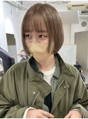 ボブ/ミニボブ/切りっぱなしボブ/ベージュカラー◎下北沢