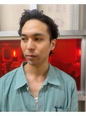 MEN'SHAIR束感ショート波巻きマッシュパーマハイライト63