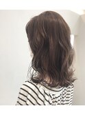 大人可愛い透明感透け感ラベージュカラー×なみなみウェーブ