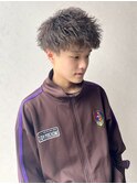 ツイストスパイラルパーマツーブロックメンズマッシュパーマ