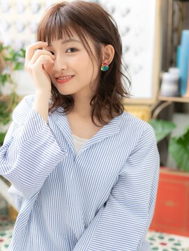 カバーヘア ブリス 戸田公園西口店(COVER HAIR bliss) 大人可愛いオン眉韓国風ボブパーマ外ハネc5戸田公園20代30代40代