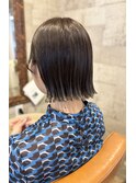 切りっぱなしボブグレージュ♪