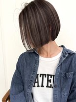 ネイロ バイ ジルブラン 葛西(NeiRo by JIL BLAN)&nbsp;葛西ハイライト白髪ぼかしショートボブ小顔カットレイヤーカット