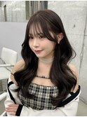 韓国くびれヘア 盛れるお顔周りカット  ショコラブラウン