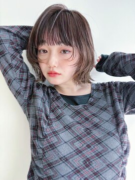 ホォレ 豊中店(fore) オリーブベージュショートミニボブグレージュブリーチレイヤー