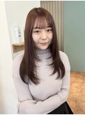 顔周りレイヤー×ピンクブラウン