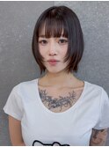 ◇くすみベージュ/ボブ/前髪/レイヤー/髪質改善/縮毛矯正/表参道