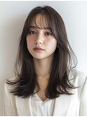 大人ヘア/小顔/オフィスカジュアル/透明感カラー/ココアベージュ