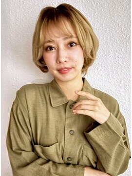 カバーヘア ブリス 大宮西口(COVER HAIR bliss) ブリーチカラー/ハイトーンベージュ/ショートボブレイヤーp大宮