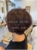 ＊marron brown×short bob＊