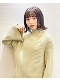 小顔に見える外ハネボブ☆ハイライトカラー×オリーブカラー♪