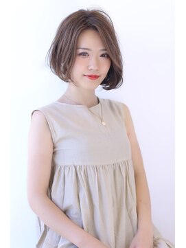 オーロ 緑地公園店(ORO) ローライトココアブラウン大人かわいいゆるふわシアーカラーボブ