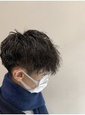 20代30代メンズスパイラルパーマワイルドオシャレ感アッシュ