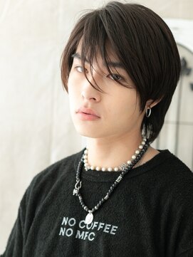 モッズヘアメン 札幌月寒店(mod's hair men) 斜めバングポイント！無造作セクシー黒髪ボブウルフｆ札幌月寒