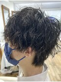MEN'S HAIR  センターパート　ツイストスパイラル　コンマヘア