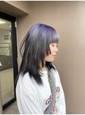 ホワイトグレージュミニウルフチェリーブラウンデジタルパーマ