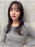 20代・30代_顔周りレイヤー×無造作カール