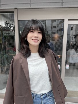 アドア 横浜(ADORE) 【ADORE横浜】ミディアムレイヤー×小顔カット