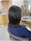 透明感カラー×切りっぱなしロブ