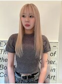 【表参道sheta小林】ハイトーンカラーホワイトブロンド前髪