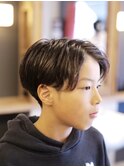 ナチュラルセンターパートキッズ学生10代20代モテ髪メンズカット