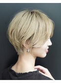 大人可愛い20代30代40代黒髪前下がりショートボブ丸みショート◎