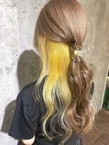 アース 北浦和店(HAIR&MAKE EARTH)&nbsp;ミルクティーベージュ×ビビットイエロー