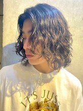 難波サーフカール波巻きパーマツイストパーマルーズパーマ緩め