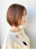 40代50代60代ひし形ショートボブ◎白髪ぼかしハイライトp北浦和