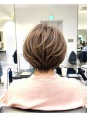 30代、40代/丸みくびれショートボブ×白髪染めハイライト/大宮