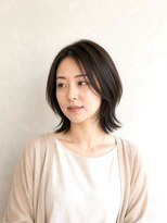 レセ 南柏店(Laissez)&nbsp;外ハネミディアムヘア/小顔似合わせカット/黒髪/天使の輪/ツヤ髪
