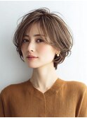 白髪ぼかし脱白髪染め似合わせショートボブ40代50代60代