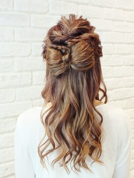 グリッター(Glitter) 【Glitter】リボンハーフアップ