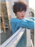 黒髪マッシュショート×くしゃっとニュアンスパーマ　野村恵子