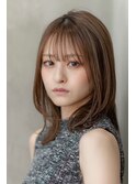 大人かわいい前髪セシルカットココアブラウンフリンジウェーブ