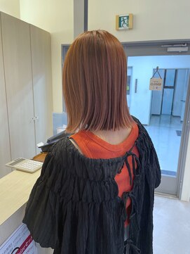 ヘアーポケット リタ(HAIR POCKET ritta) 切りっぱなしロブ × コーラルピンク